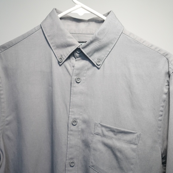 EXPRESS Gray Button Down Shirt - Picture 3 of 3